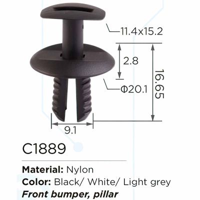 Клипса для крепления внутренней обшивки а/м Мерседес пластиковая 100 шт Forsage F-C1889(Mersedes)