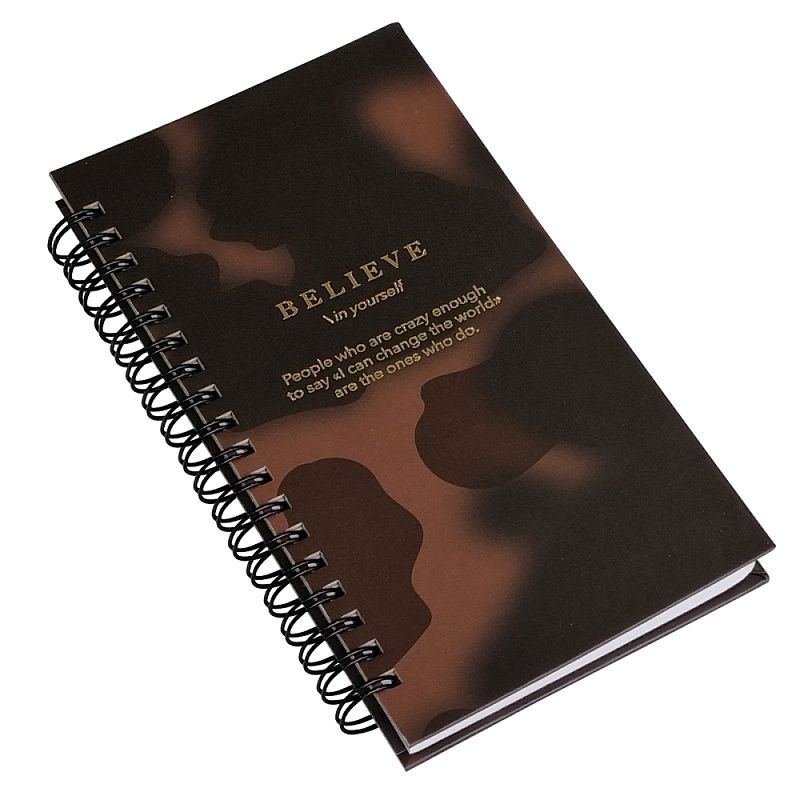 Блокнот "Believe пятна на коричневом", А6, 100 л, в клетку, коричневый
