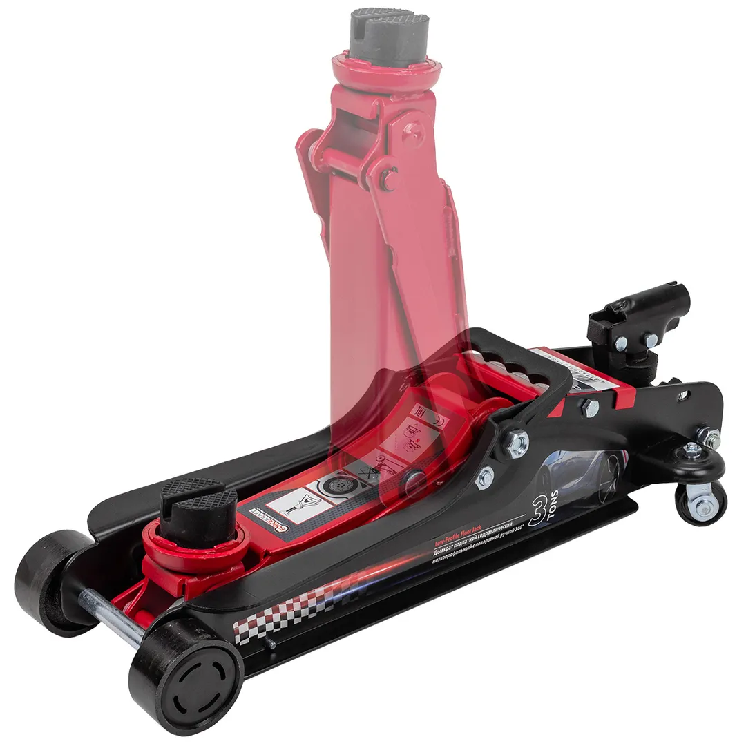 Домкрат подкатной гидравлический 3 т, 85-380 мм, низкопрофильный с поворотной ручкой ForceKraft FK-T825010