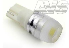 Светодиодная лампочка T037 Т10 (W2,1x9,5d) 1,5W линза усеченная, блистер 2 шт (белый) AVS A80612S
