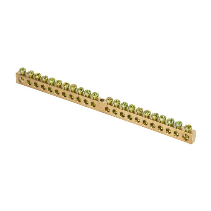 Шина PEN "ноль-земля" (6х9мм) 22 отверстия латунь крепеж по центру EKF PROxima sn0-63-22