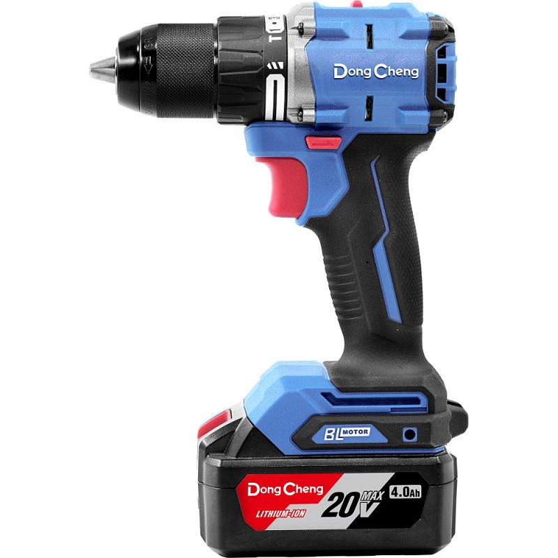 Аккумуляторная дрель-шуруповерт DongCheng DCJZ2060i (TYPE EM), 20 В, 60 Нм, 2 АКБ, 4 Ач, З/У 2 А