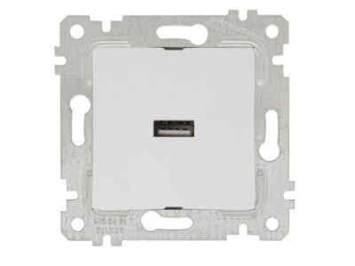 Розетка 1-ая USB (скрытая, без рамки) белая, RITA, (USB-зарядка, 5V-2.1A) Mutlusan 22004480101