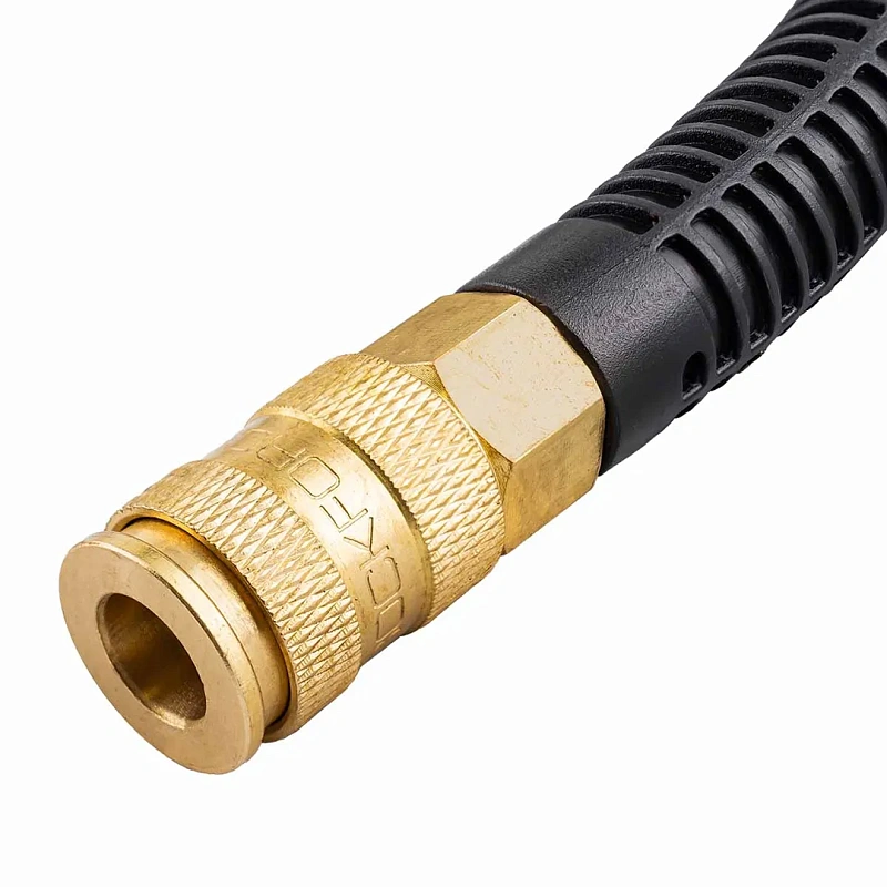 Шланг резиновый воздушный армированный с быстросъемами 6х12 мм, 10 м RockForce RF-AHC-10/B