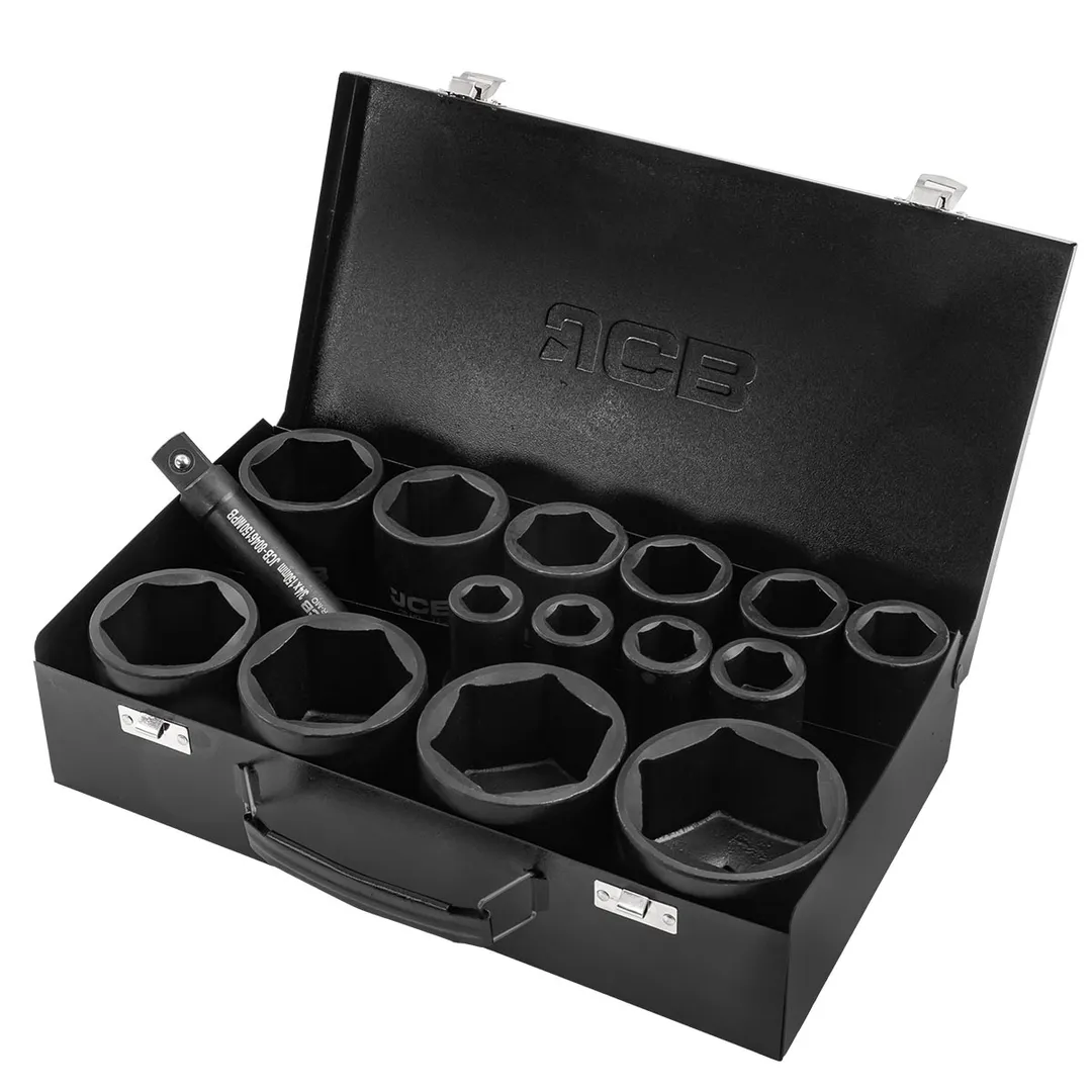 Набор ударных глубоких головок 17-65 мм 3/4'' 14 пр 6-гр JCB JCB-6142-5MPB