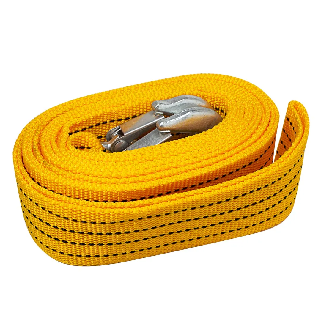 Трос буксировочный тканая лента 4м 3,5т с крюками Forsage F-ST-205-4M