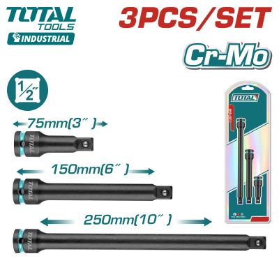 Набор ударных удлинителей 75, 150, 250 мм 1/2" 3 пр TOTAL THISEB12031