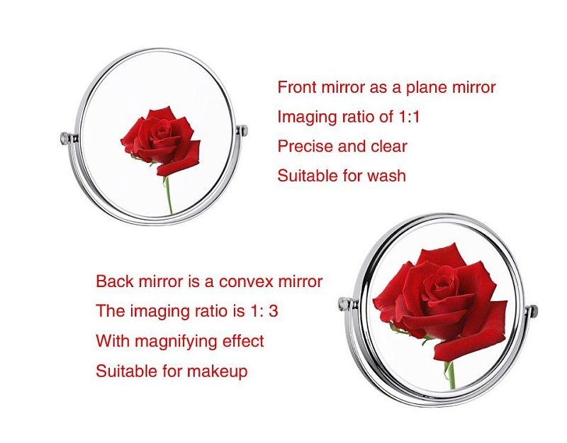 Зеркало ванной увеличительное, нержавеющая сталь, хром, 6 дюймов (3-х кратное увеличение) Ledeme L6406