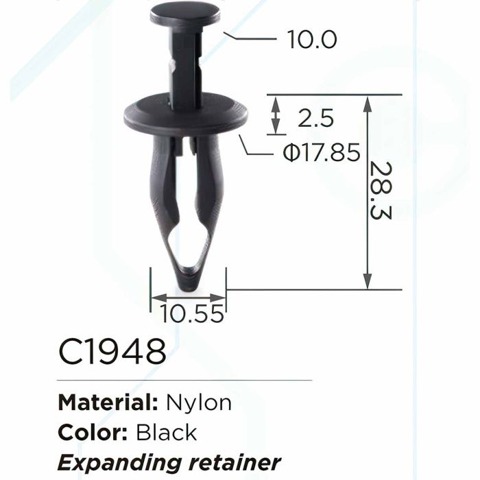Клипса для крепления внутренней обшивки а/м GM пластиковая, 100 шт Forsage C1948(GM)