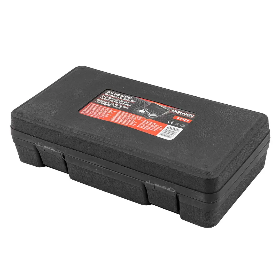 Индикатор часового типа с магнитной стойкой 0-10 мм, погрешность-0,01 мм, в пласт.кейсе BaumAuto BM-01729