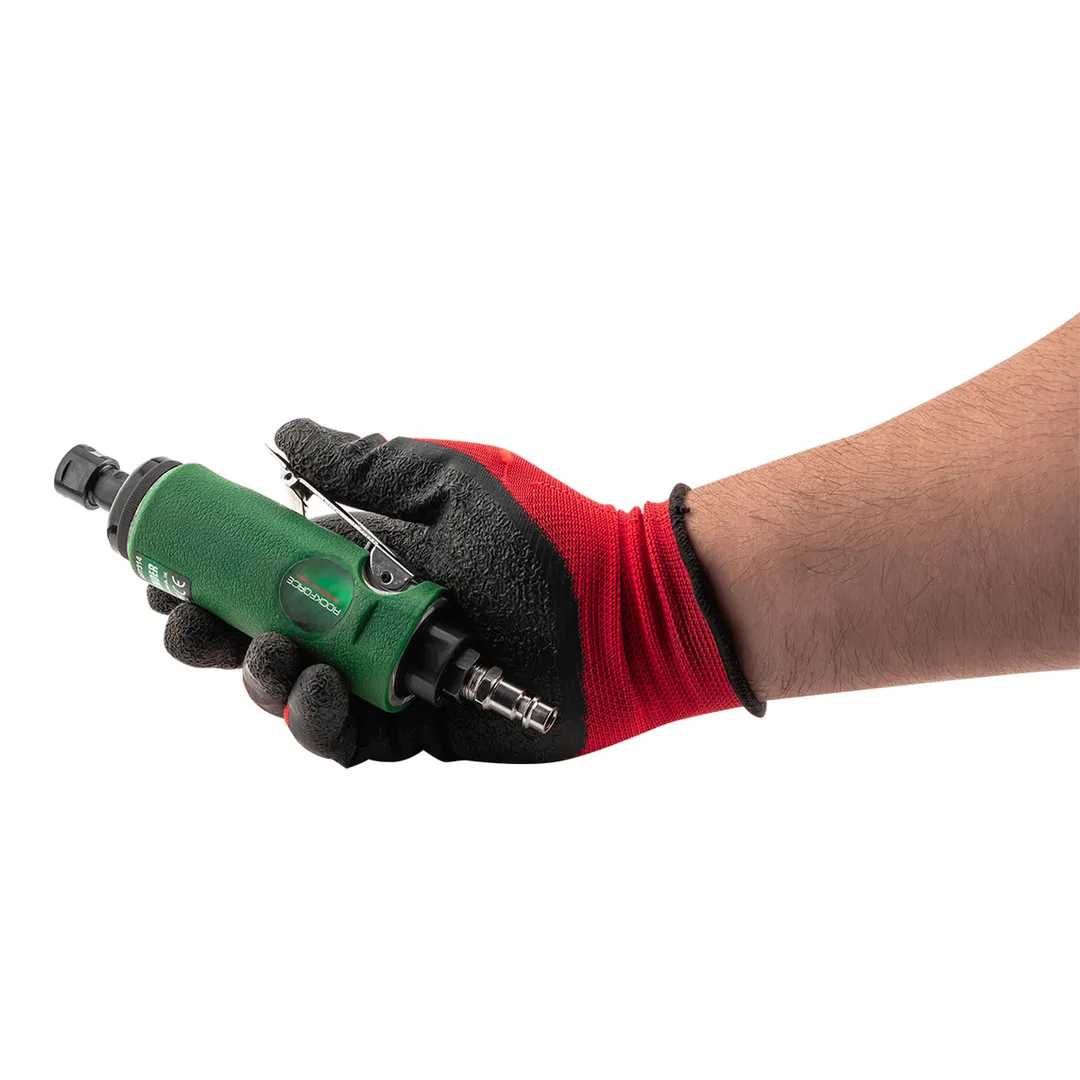 Пневмозачистная машинка с прорезиненной рукояткой, цанги: 3 мм, 6 мм, 25000 об/мин, 128 л/мин, 6.3Bar, штуцер 1/4'' RockForce RF-RP7314