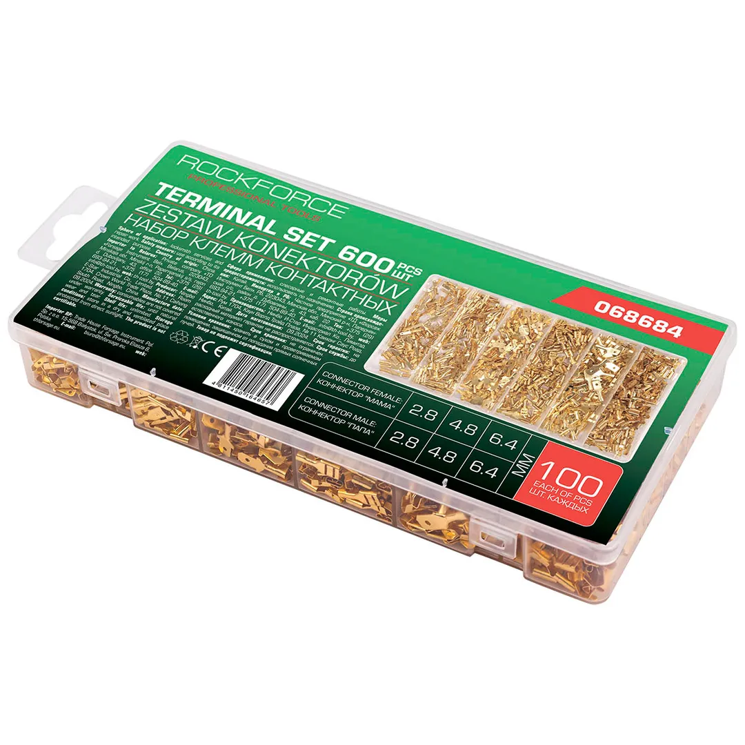 Набор контактных автомобильных клемм 600 пр RockForce RF-068684