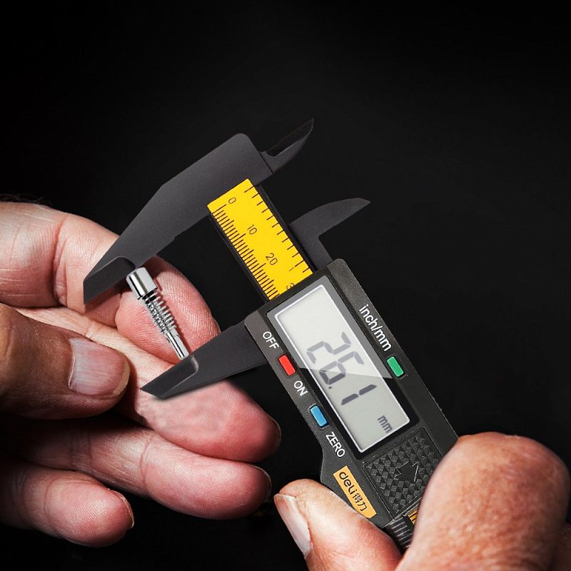 Штангенциркуль Deli YS EDL90150, 150 мм, электронный, желтый