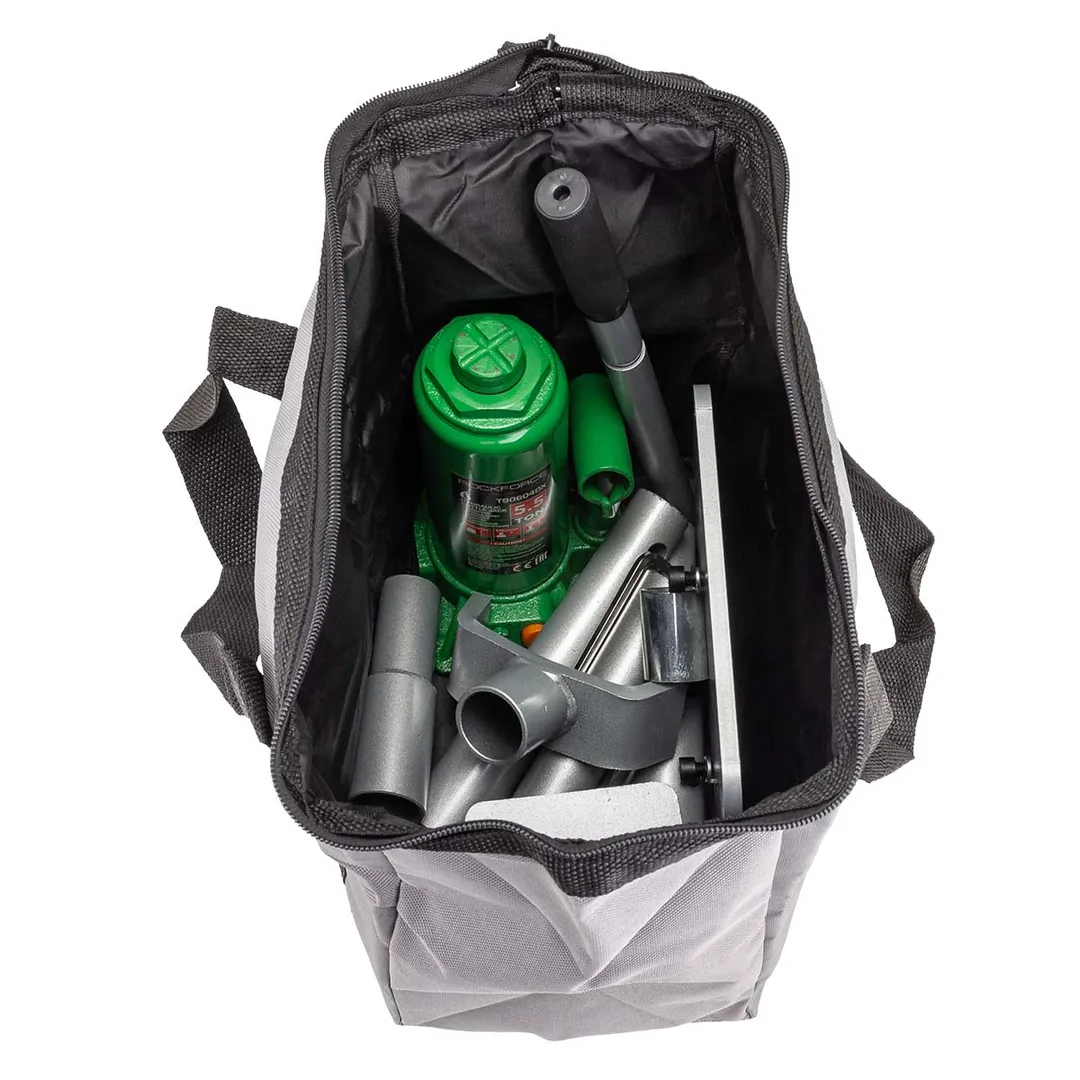 Домкрат бутылочный гидравлический 5,5 т, 215-960 мм, с набором аксессуаров RockForce RF-T90604DX