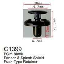 Клипса для крепления внутренней обшивки а/м Мазда пластиковая 100 шт Forsage F-C1399(Mazda)