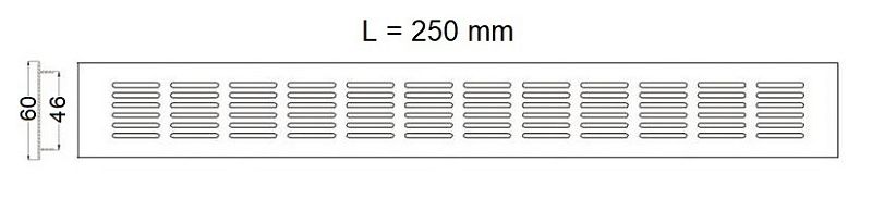 Решетка вентиляционная 250х60мм темно-коричневая алюминий AKS 115994