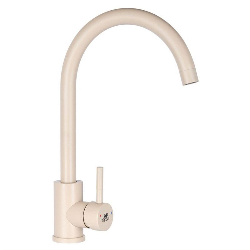 Смеситель для кухни, нержавеющая сталь, крем Wisent WP49-098-3-30