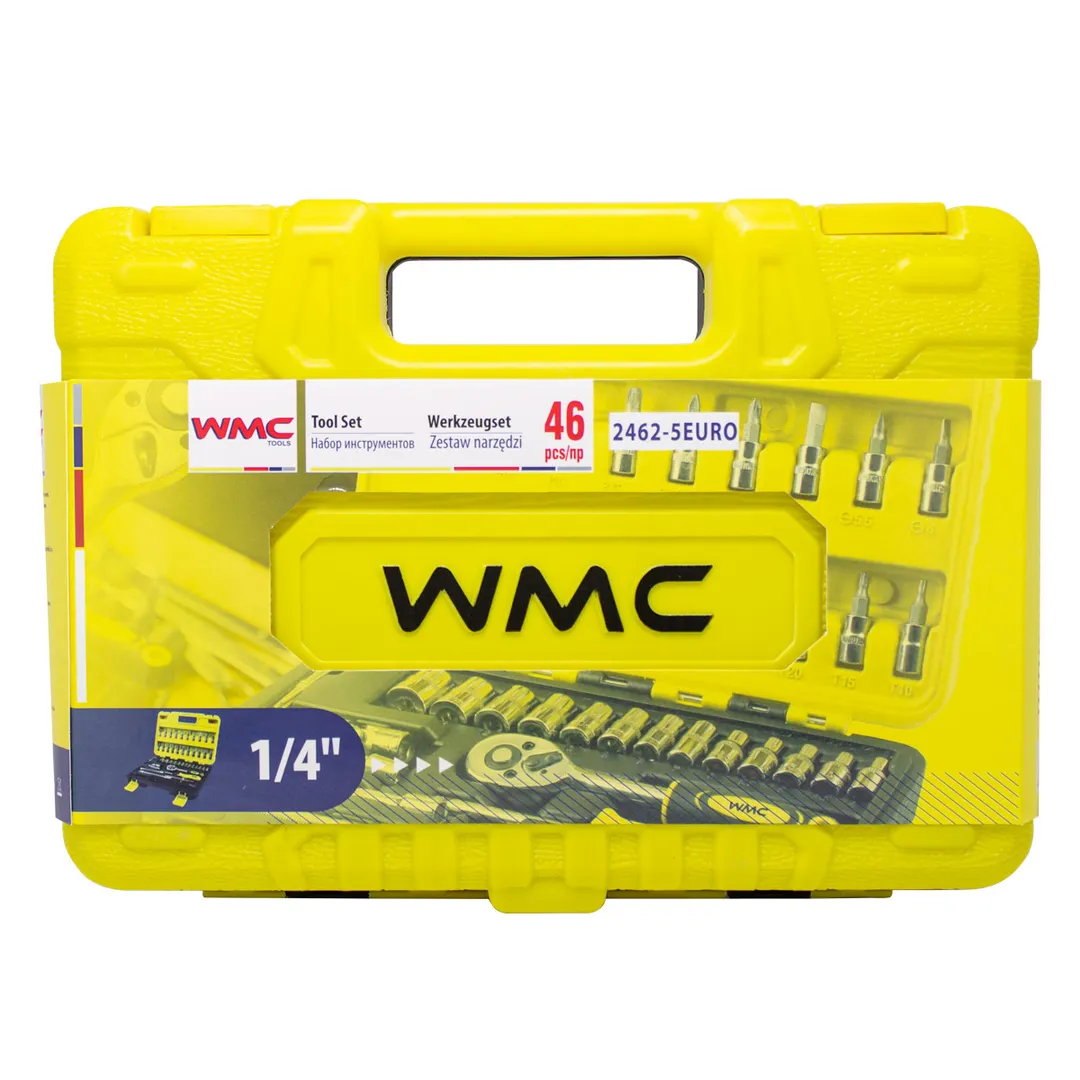 Набор инструмента 46 пр. 1/4'', 6-гр., 4-14 мм WMC TOOLS WMC-2462-5 EURO