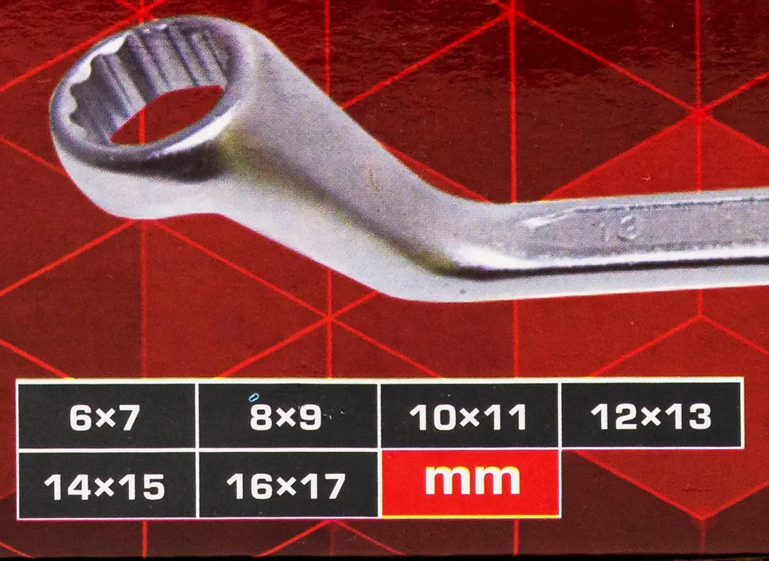 Набор накидных ключей, отогнутых на 75° 6х7-16х17 мм 6 пр ForceKraft FK-50610P