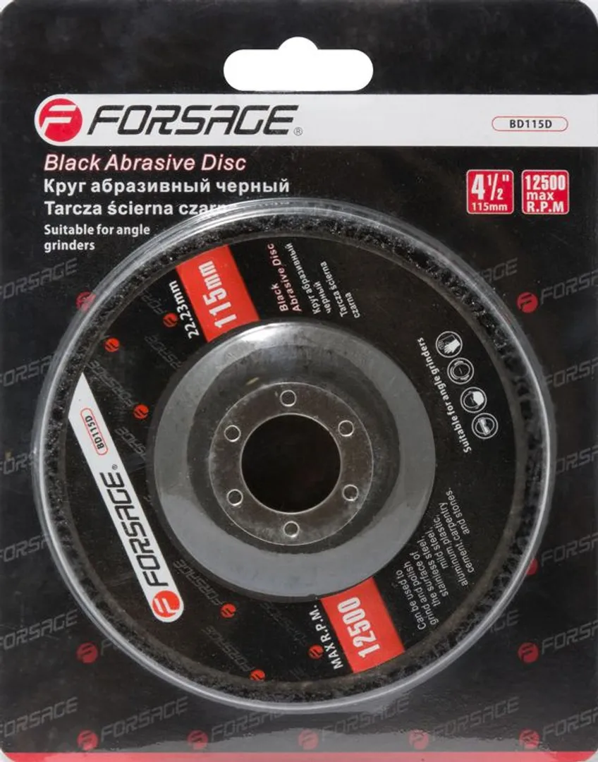 Круг абразивный обдирочный на фибровой основе 115х22.23 мм Forsage F-BD115D