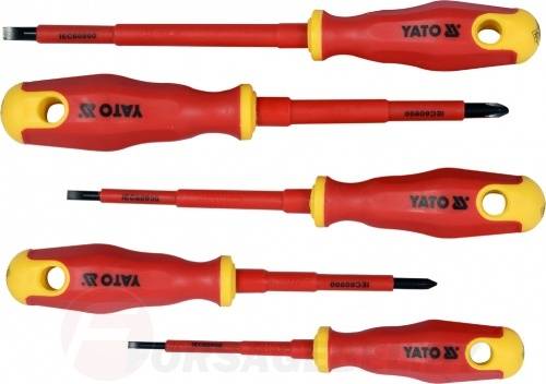 Набор отверток 1000V 5 пр. S2 HRC56-60 Yato YT-2827