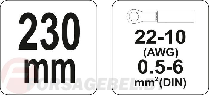 Пресс-клещи для обжима проводов 0.5-6.0/22-10 AWG Yato YT-2296