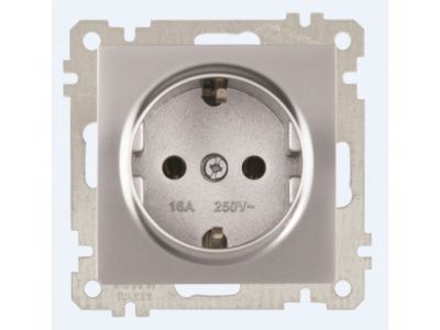 Розетка 1-ая, скр, б/рамки, с/з серебро, CANDELA, DARIA, 16 A, 250 V, IP 20 Mutlusan 2100 600 0282