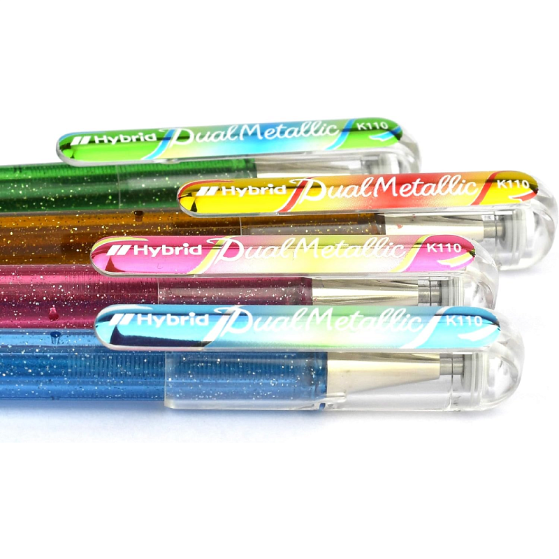Набор ручек гелевых "Pentel Dual Metallic", 4 шт, ассорти