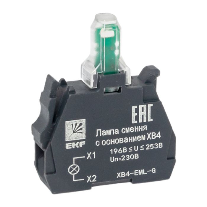 Лампа сменная c основанием XB4 зеленая 230В EKF PROxima XB4-EML-G
