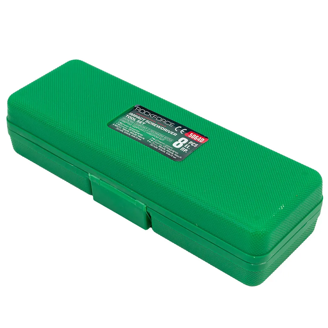 Отвертка ударная с набором бит, 8 пр. RockForce RF-5064D