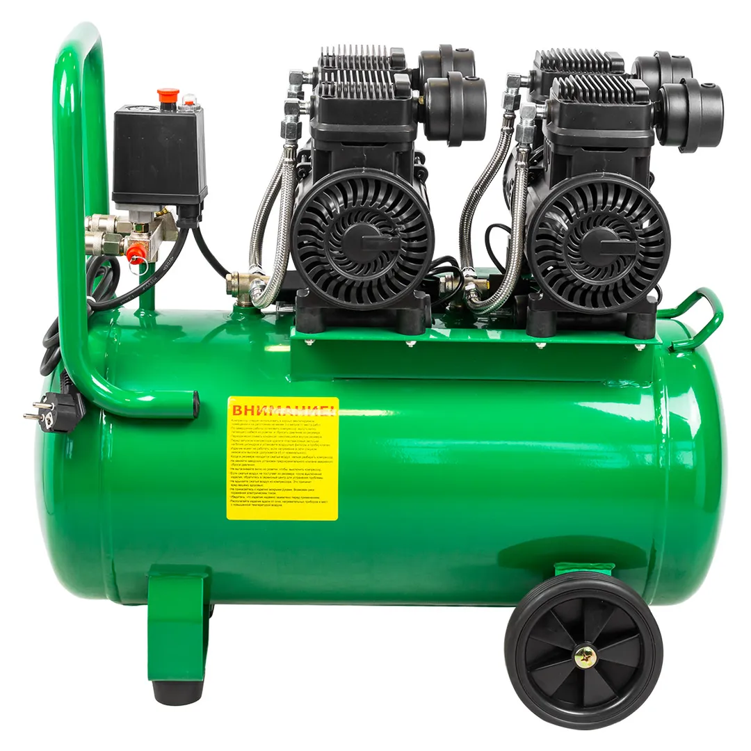 Компрессор поршневой с прямым приводом, 4 цилиндра, безмасляный, ресивер 50 л, 2.2 кВт, 8 бар, 420 л/м, 230В RockForce RF-V30/50 OIL FREE