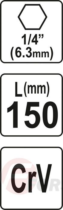 Держатель магнитный быстросъемный 150 мм для бит 1/4'' Yato YT-04695