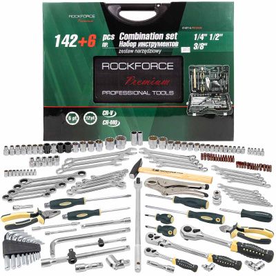 Набор инструментов 142+6 пр. 1/4''&3/8''&1/2'', 6-гр. RockForce RF-41421-5 PREMIUM