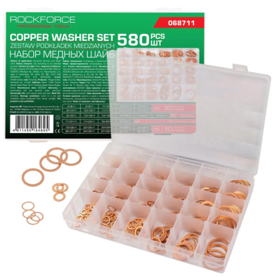 Набор медных шайб 4-30 мм 580 пр RockForce RF-068711