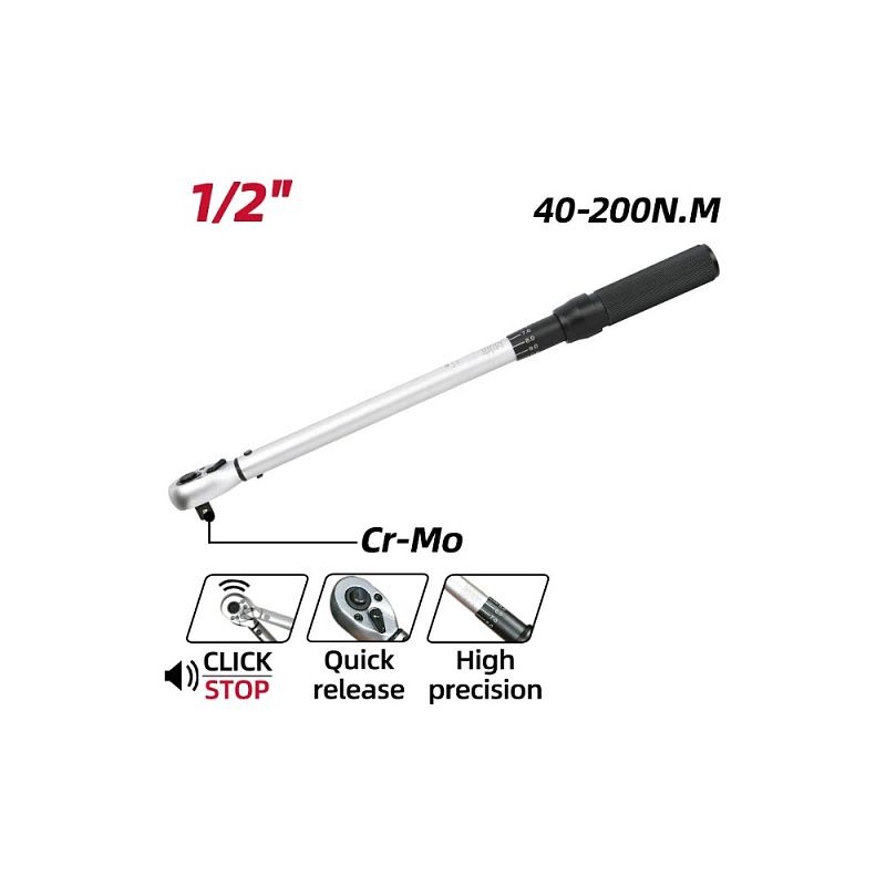 Ключ динамометрический 40-200Нм 1/2" Deli YS EDL-YN-40200