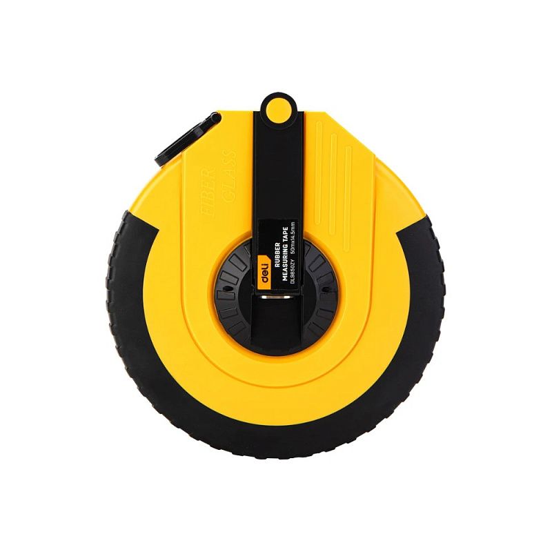 Мерная лента Deli YS EDL9850ZY, 50 м х 14,5 мм, лента фиберглас, пластиковый корпус, желтый, черный