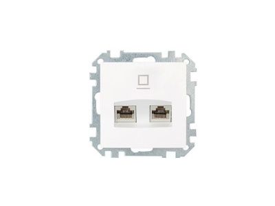 Розетка 2-ая компьютерная (скрытая) белая, Стиль, Bylectrica РК216-015