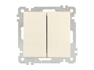 Выключатель 2-клав., скрытый, без рамки, пруж. зажим, кремовый, DARIA, 10 A, 250 V, IP 20, Mutlusan 21004020102