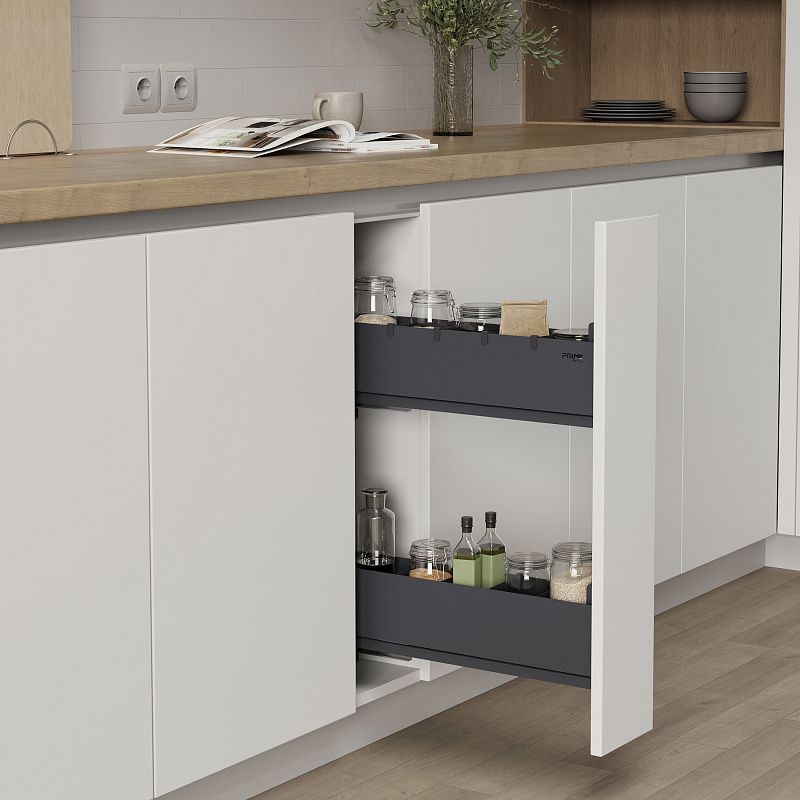 Выдвижная корзина-карго 150 ICON крепл.боковое/левое, графит PRIME by AKS 115622