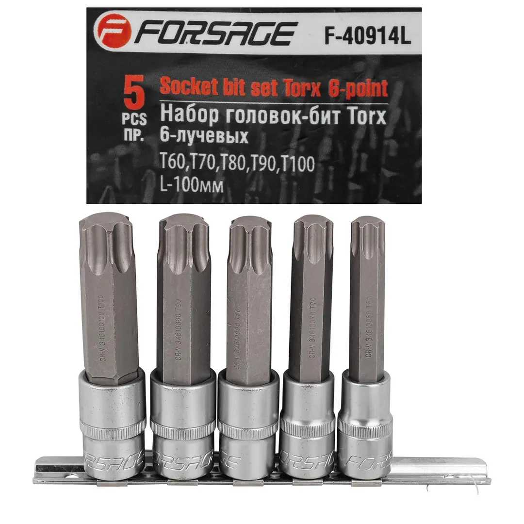 Набор головок-бит Torx 1/2'' 5 пр. Forsage F-40914L