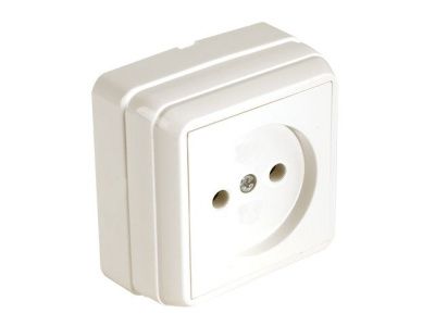 Розетка 1-ая, открытая, б/з, кремовая, BRON, 10 A, 250 V, IP 20, Mutlusan 21601010202