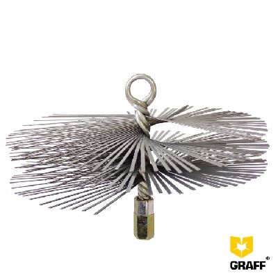 Щетка стальная круглая 150 мм для чистки дымоxода GRAFF 115150