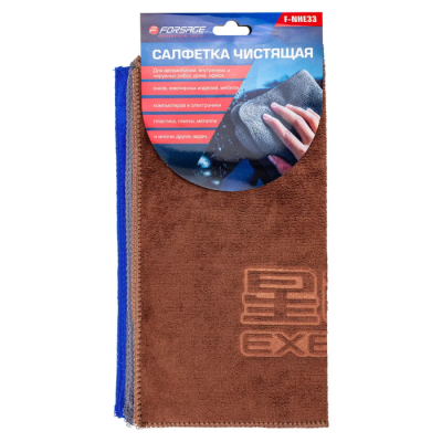 Салфетка чистящая микрофибра с логотипом 30*30 см 3 шт/уп Forsage F-NHE33 Exeed