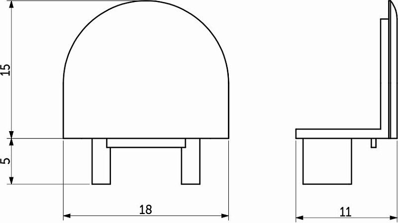 Заглушка к алюминиевому профилю Inline (Inside) HLT 108766