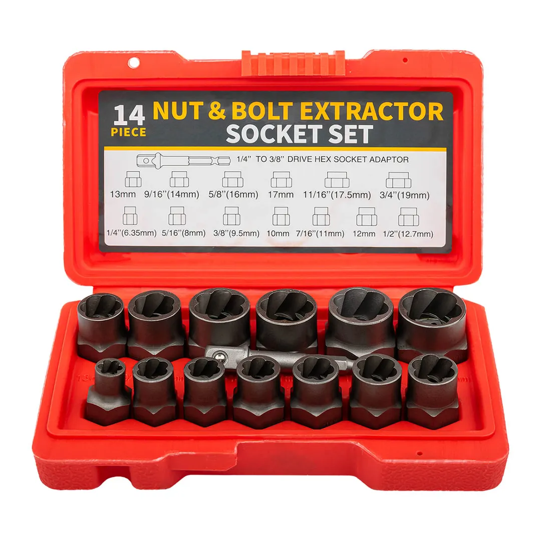 Набор головкок-экстракторов для извлечения поврежденных болтов/гаек 14 пр JBC JBC-1321S