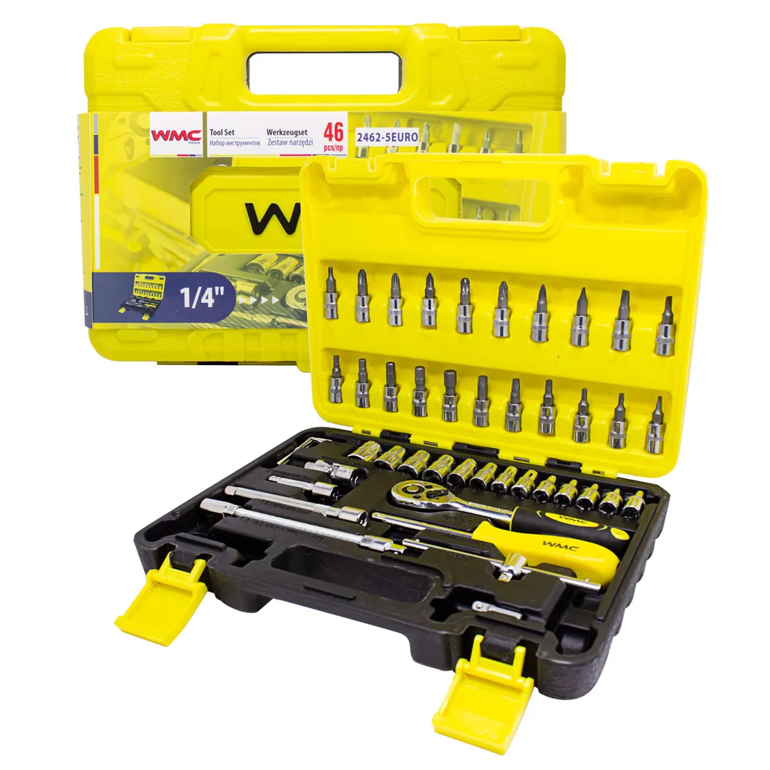 Набор инструмента 46 пр. 1/4'', 6-гр., 4-14 мм WMC TOOLS WMC-2462-5 EURO