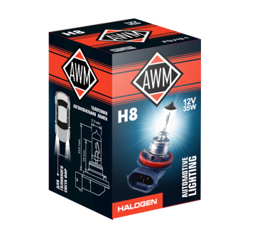 Лампа галогенная H8 12V 35W (PGJ19-1) AWM 410300011