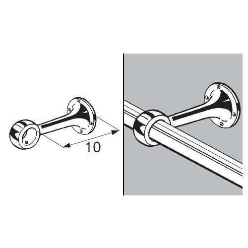 Держатель дистанционный проходной трубы d32 (670), хром AKS 17065