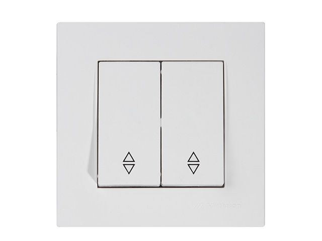 Выключатель проходной 2-клав., скрытый, пруж. зажим, белый, RITA, 10 A, 250 V, IP 20, Mutlusan 22204040101