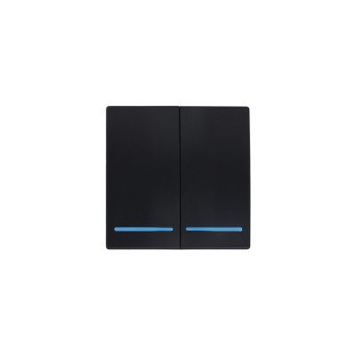 Выключатель беспроводной, с реле, 2 клавиши, черный, AKS 124643